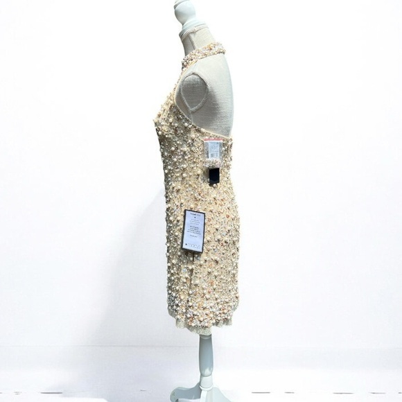 🌻NEW w.tags Adrianna Papell Beaded Halter Party Dress Size 6 | $275 Retail - Picture 6 of 16